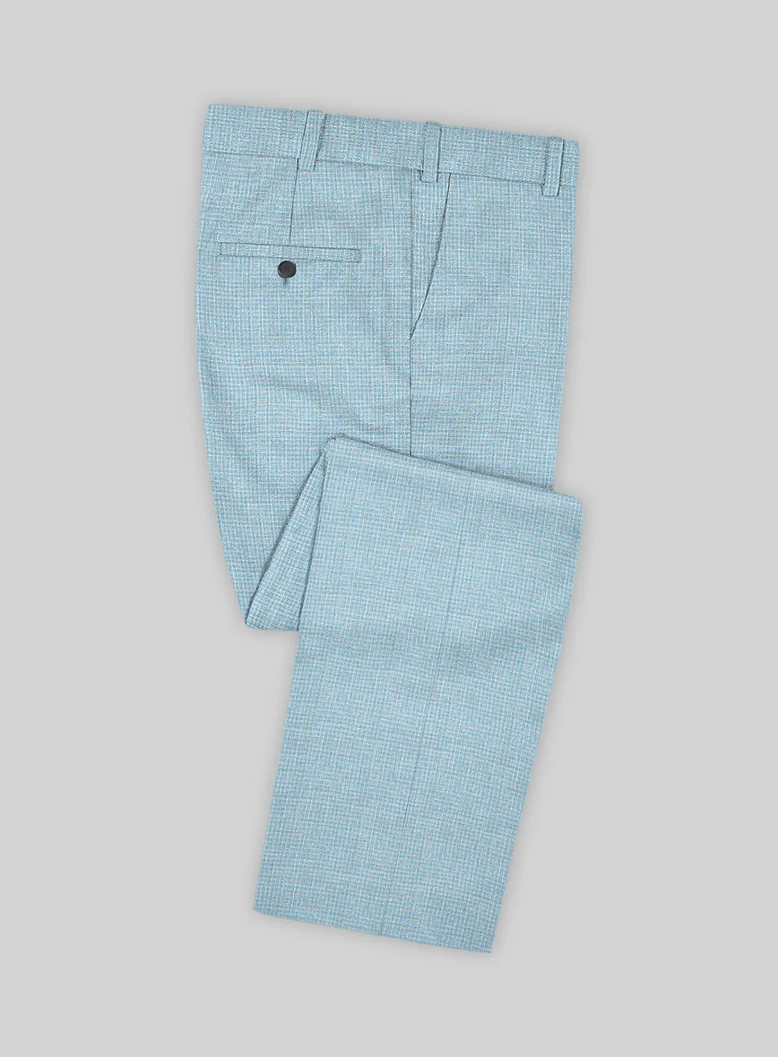 Noble Martina Blue Wool Silk Linen Suit - Image 6