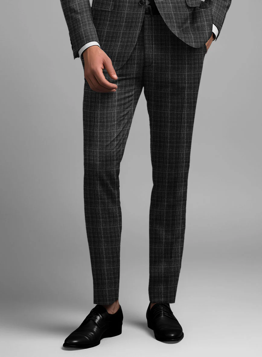 Noble Nicolas Black Wool Silk Linen Pants - Image 2