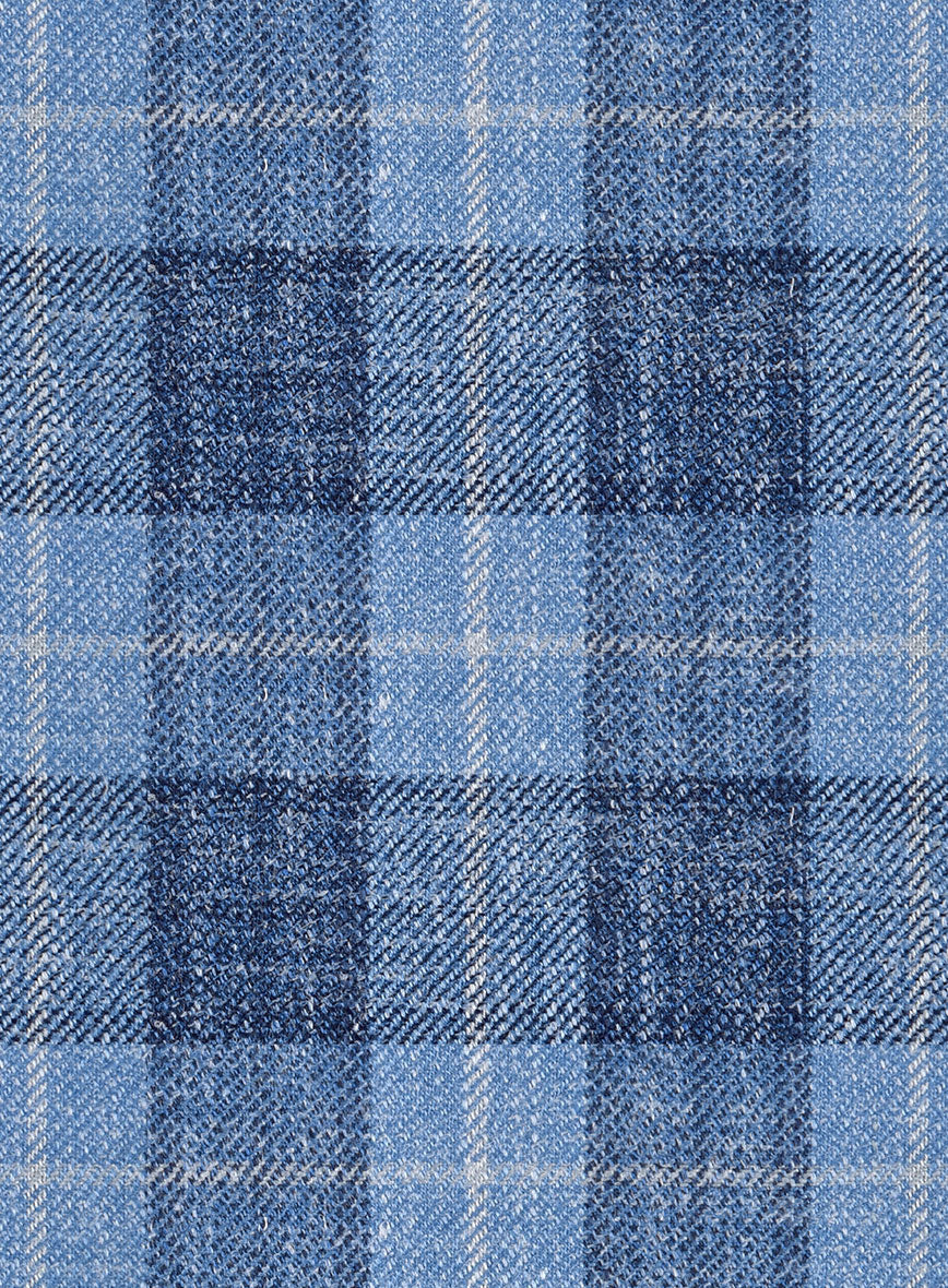 Noble Pilar Blue Wool Silk Linen Pants - Image 3