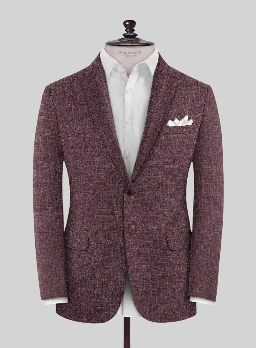 Noble Purple Wool Silk Linen Suit - Image 4