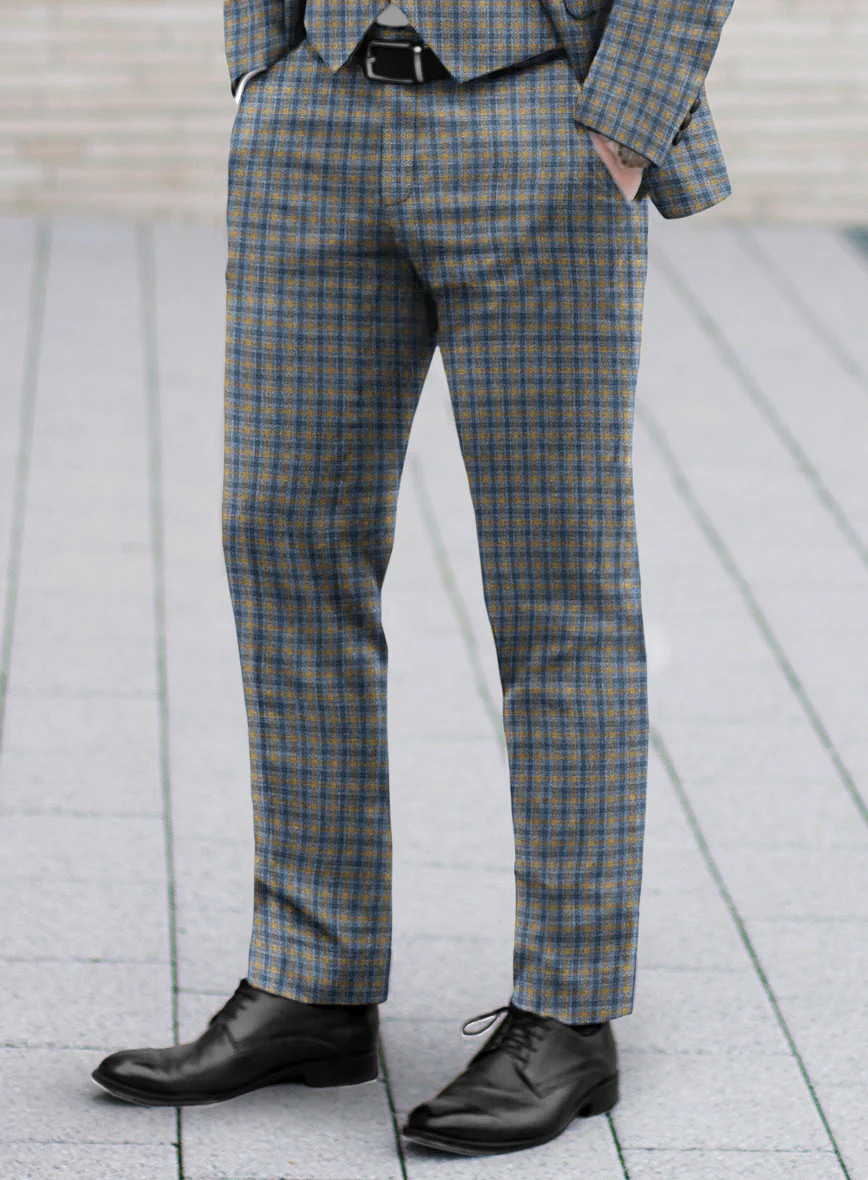 Noble Raquel Blue Wool Silk Linen Suit - Image 5