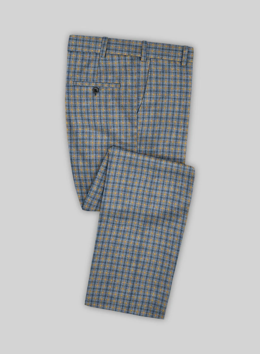 Noble Raquel Blue Wool Silk Linen Suit - Image 6