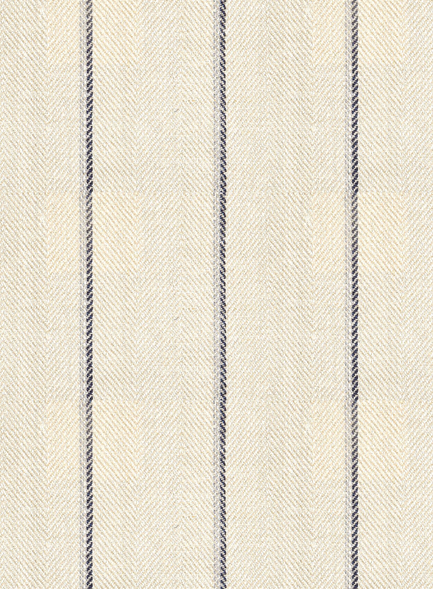 Noble Rosaria Cream Stripe Cotton Silk Linen Pants - Image 3