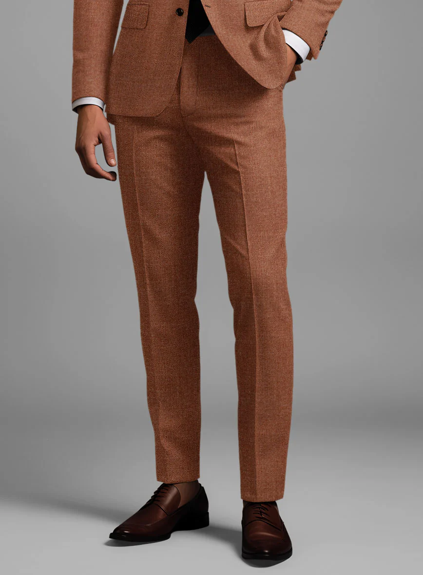 Noble Rust Wool Silk Linen Suit - Image 5