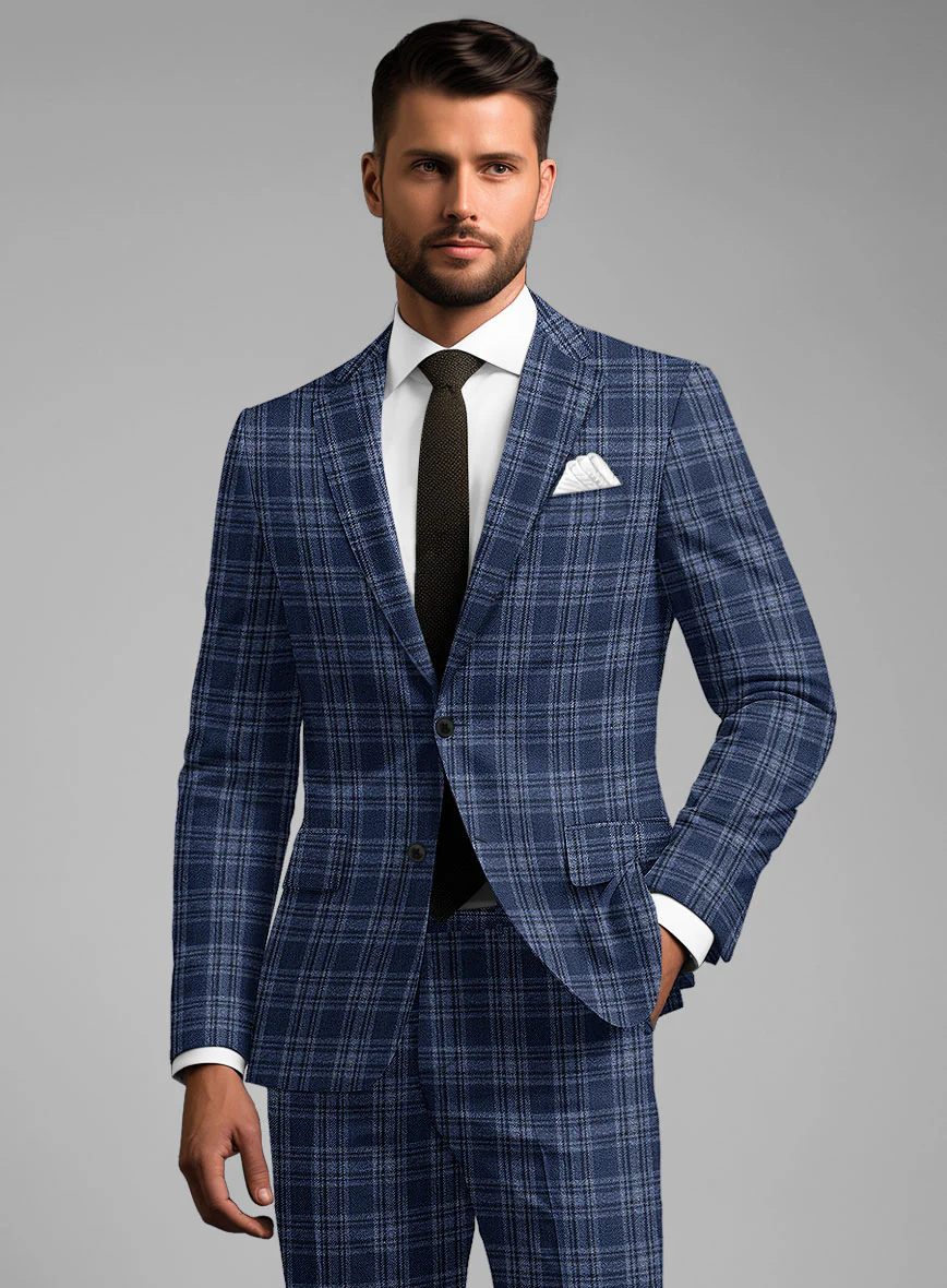 Noble Sandro Blue Wool Silk Linen Jacket - Image 2