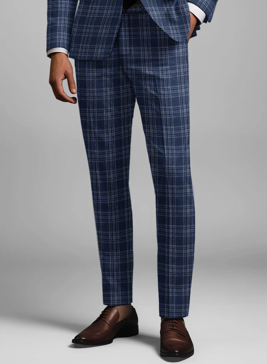 Noble Sandro Blue Wool Silk Linen Suit - Image 5