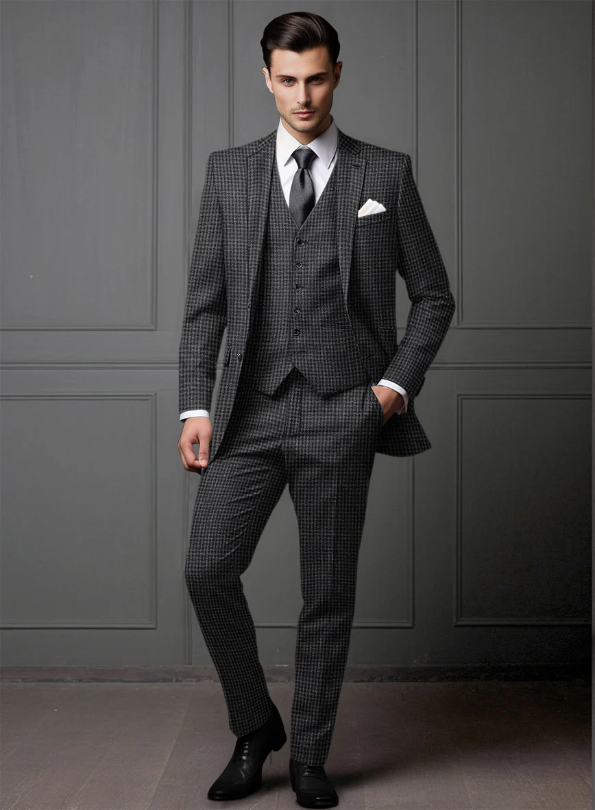 Noble Valentina Blue Wool Silk Linen Suit