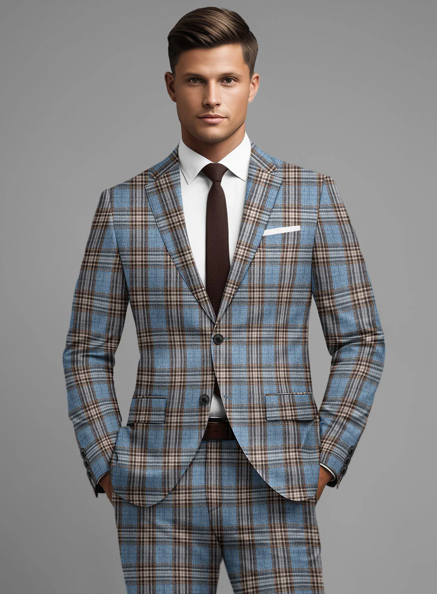 Noble Veron Tartan Wool Silk Linen Jacket - Image 3