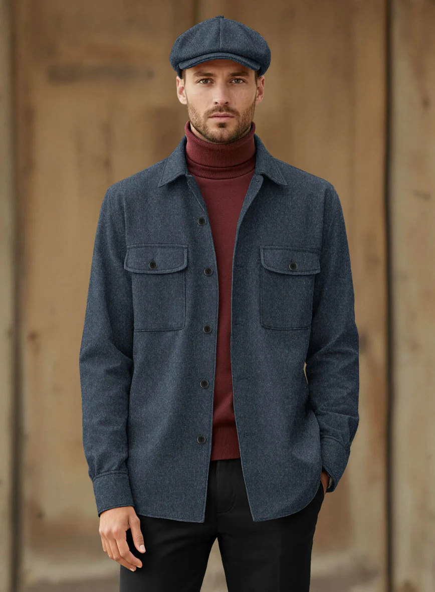 Nomad Light Weight Bond Blue Tweed Shirt
