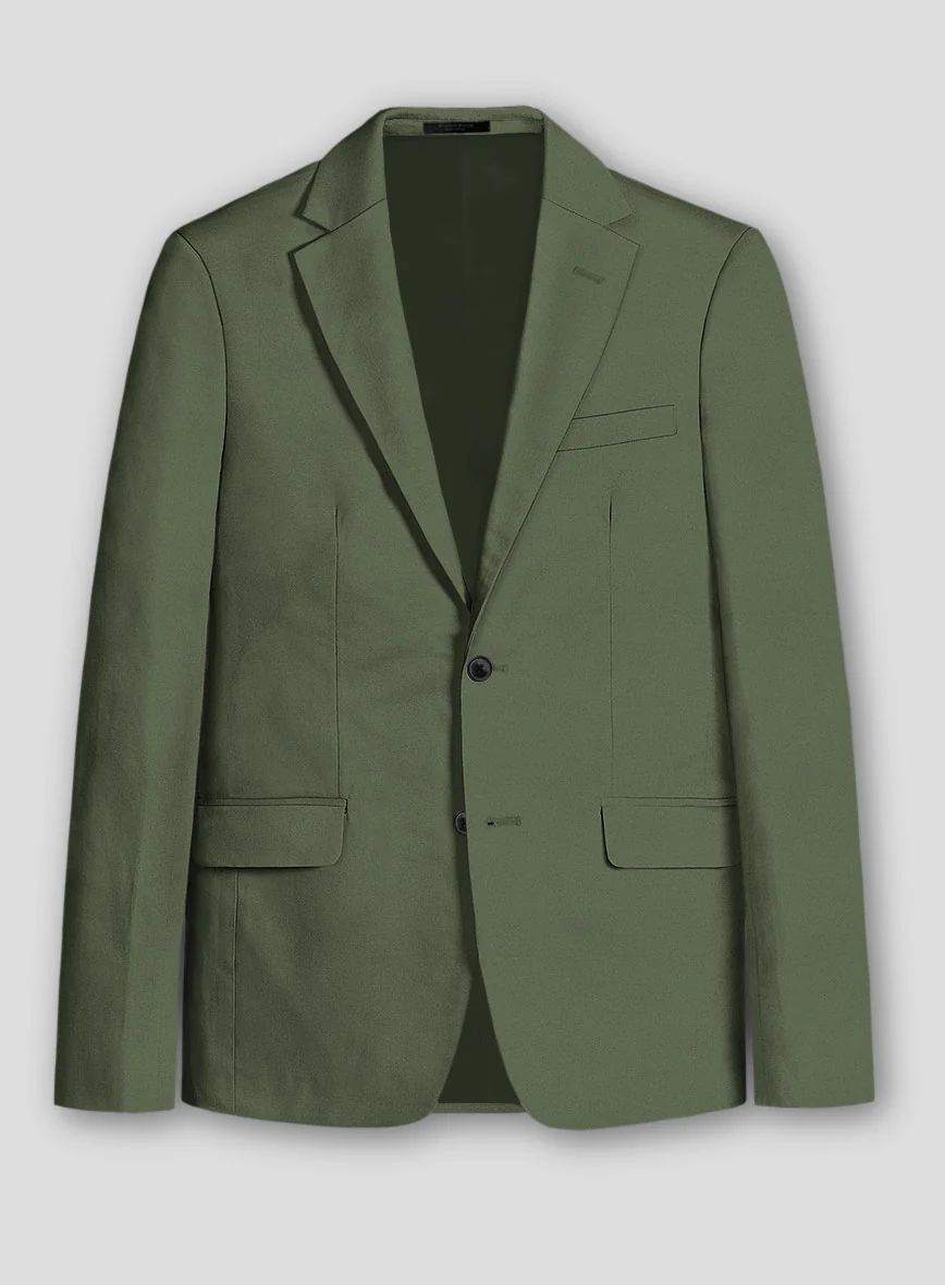 Olive Green Cotton Suit - Image 4