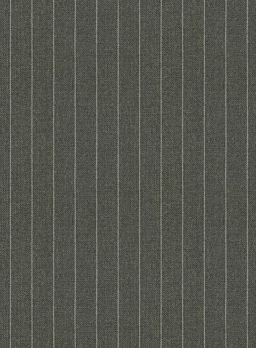 Olive Green Pinstripe Pants - Image 3