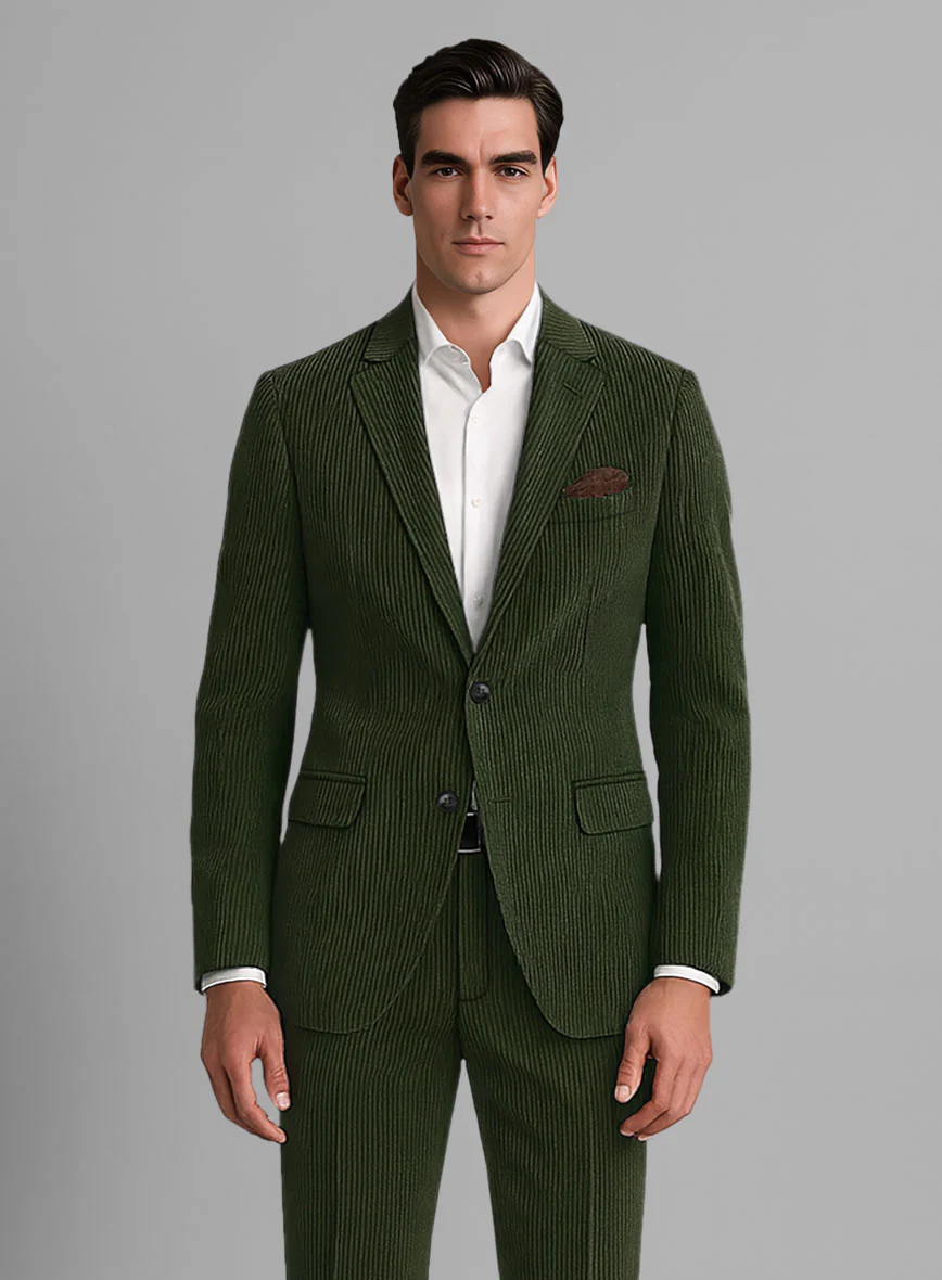 Olive Green Corduroy Suit - Image 3