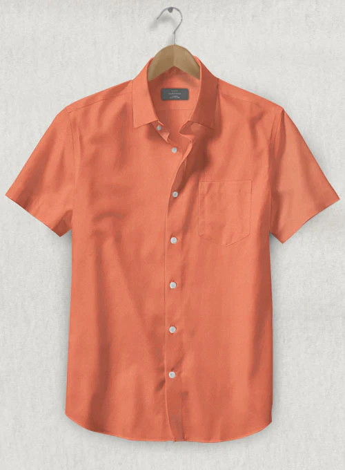 Orange Stretch Twill Shirt