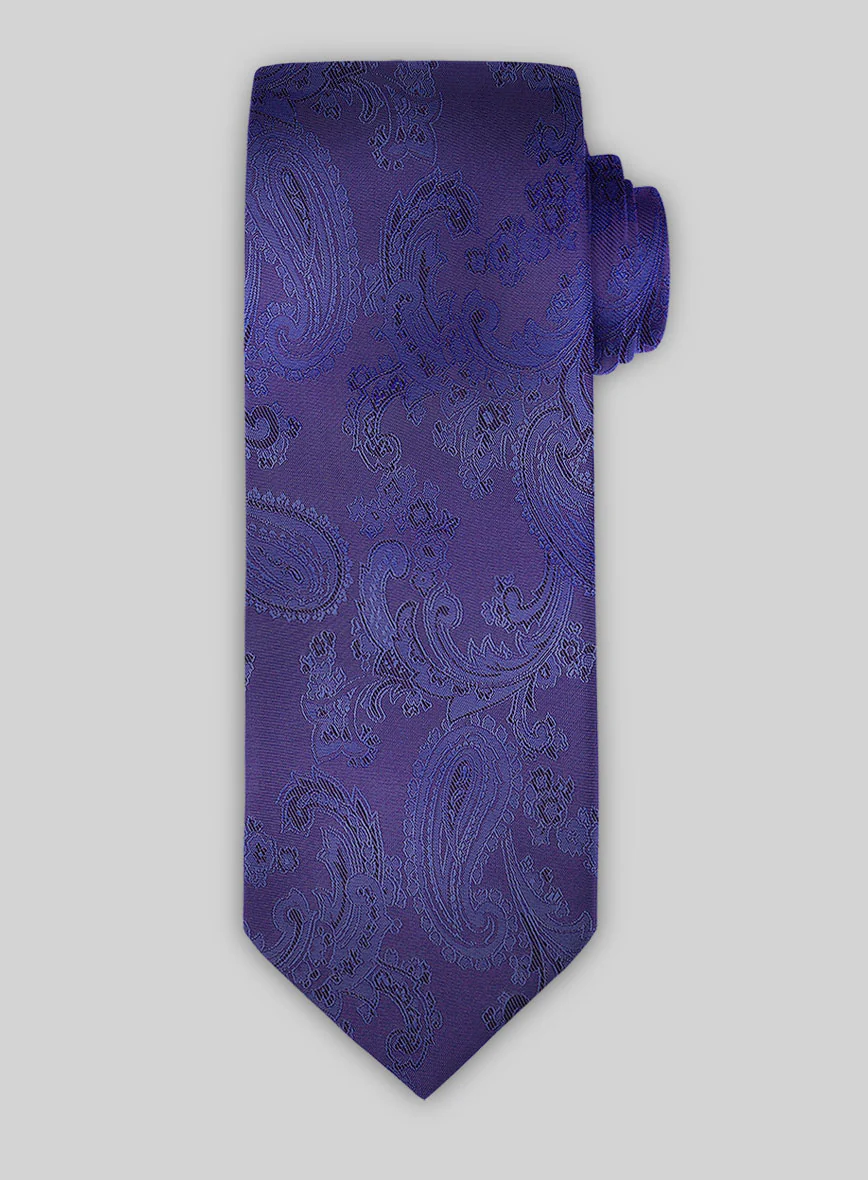Paisley Ink Blue Satin Tie