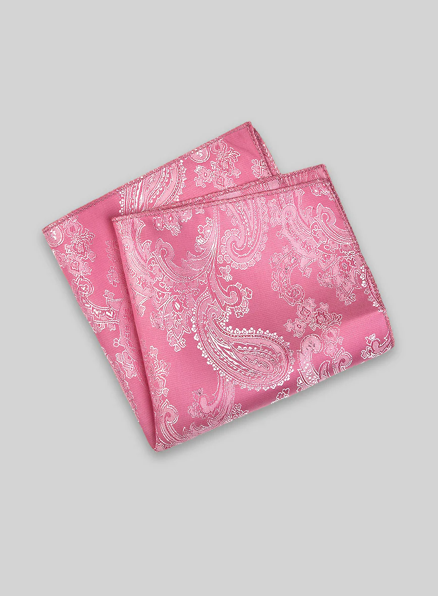 Paisley Pocket Square - Cuban Pink