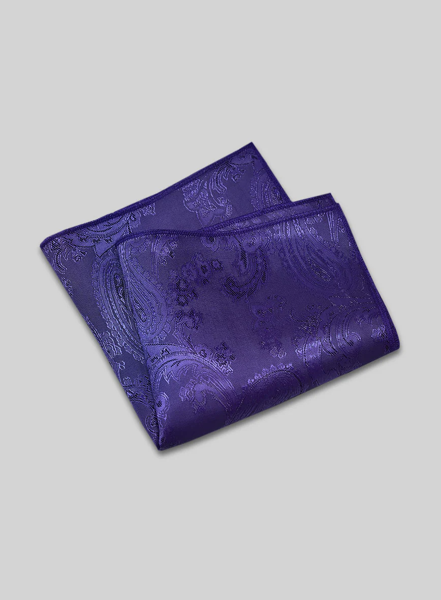 Paisley Pocket Square - Ink Blue