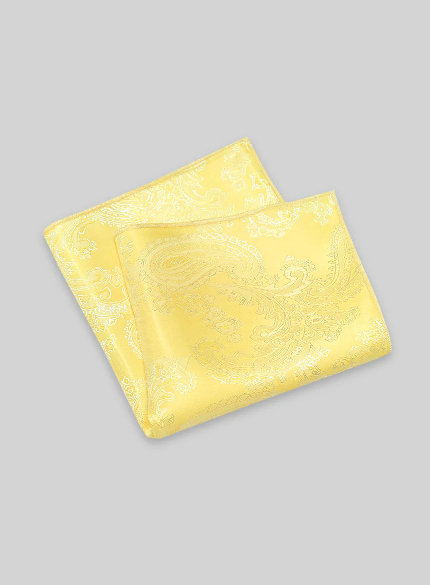 Paisley Pocket Square - Neon Yellow