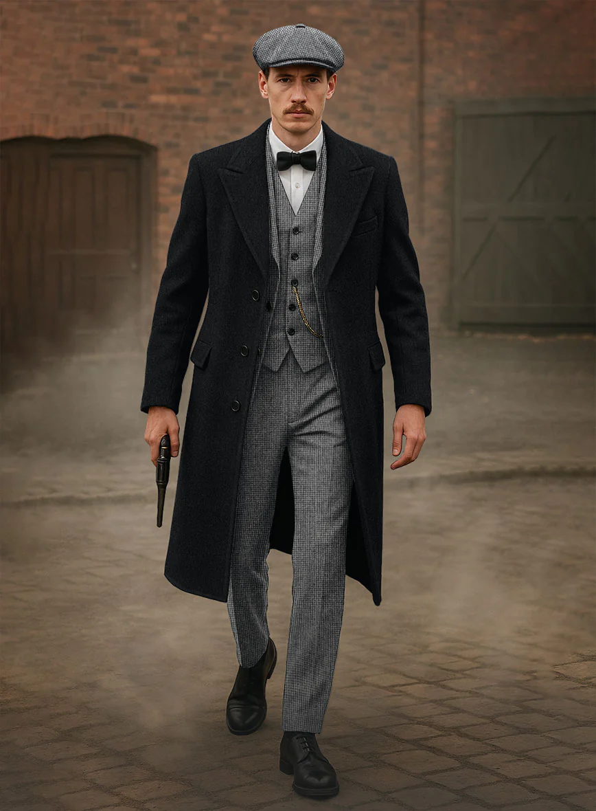 Peaky Blinders Black Wool Overcoat