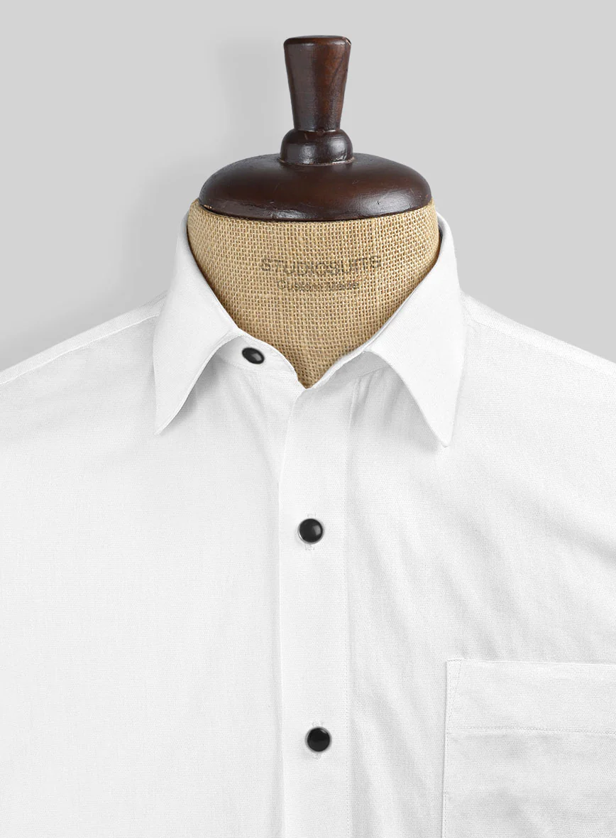 Plain Front White Tuxedo Shirt - Image 3