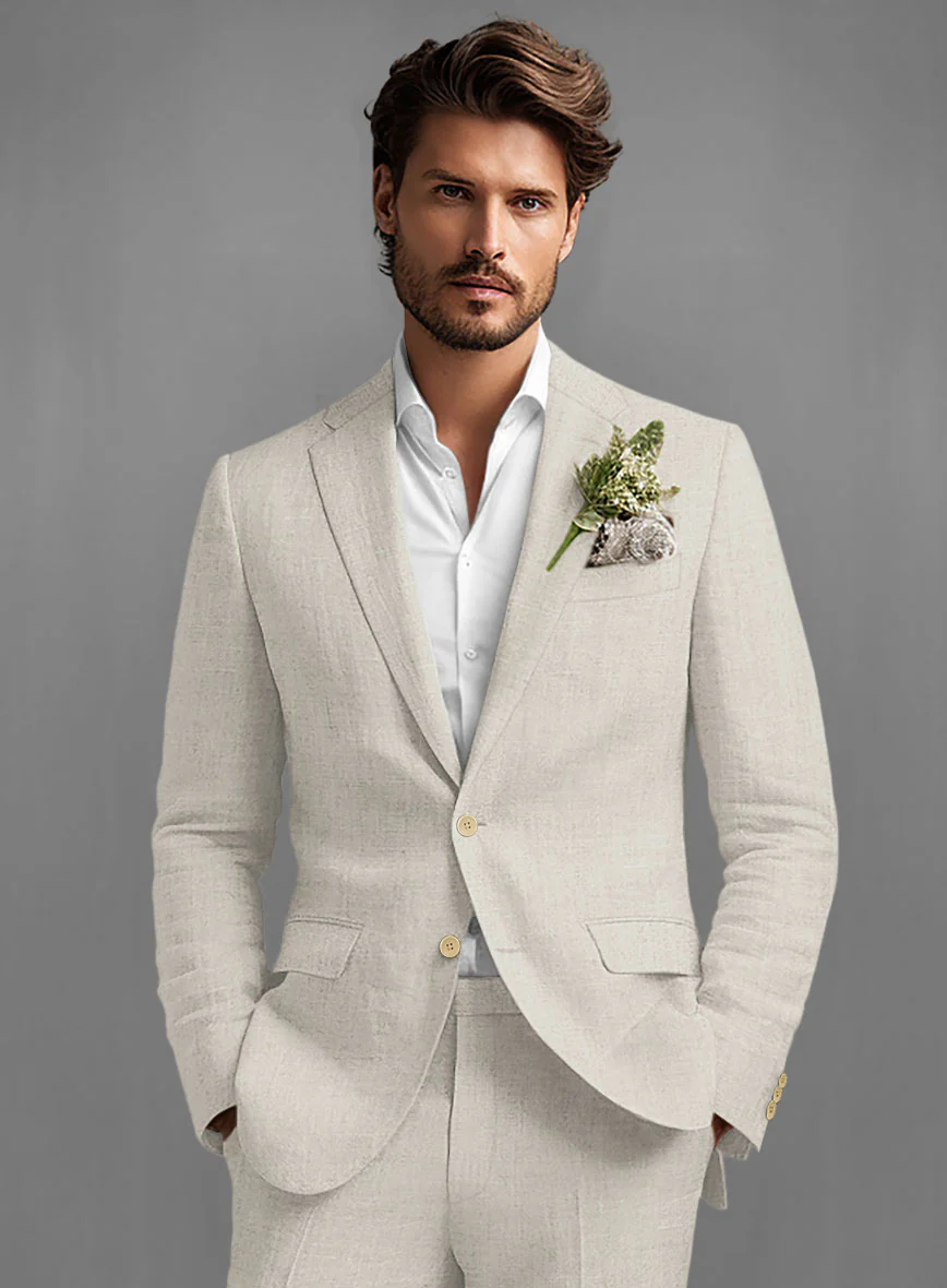 Barn Beige Linen Suit - Image 4