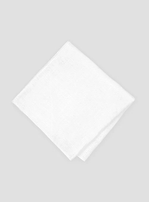 Linen White Pocket Square