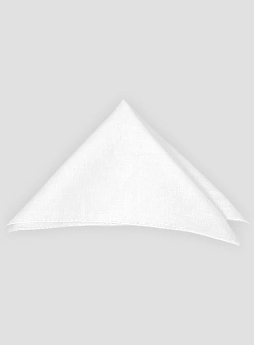 Linen White Pocket Square - Image 2