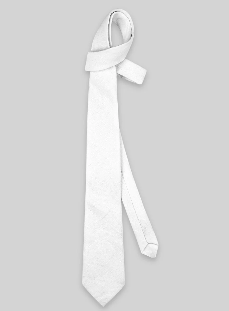 Linen Tie - Pure White - Image 2