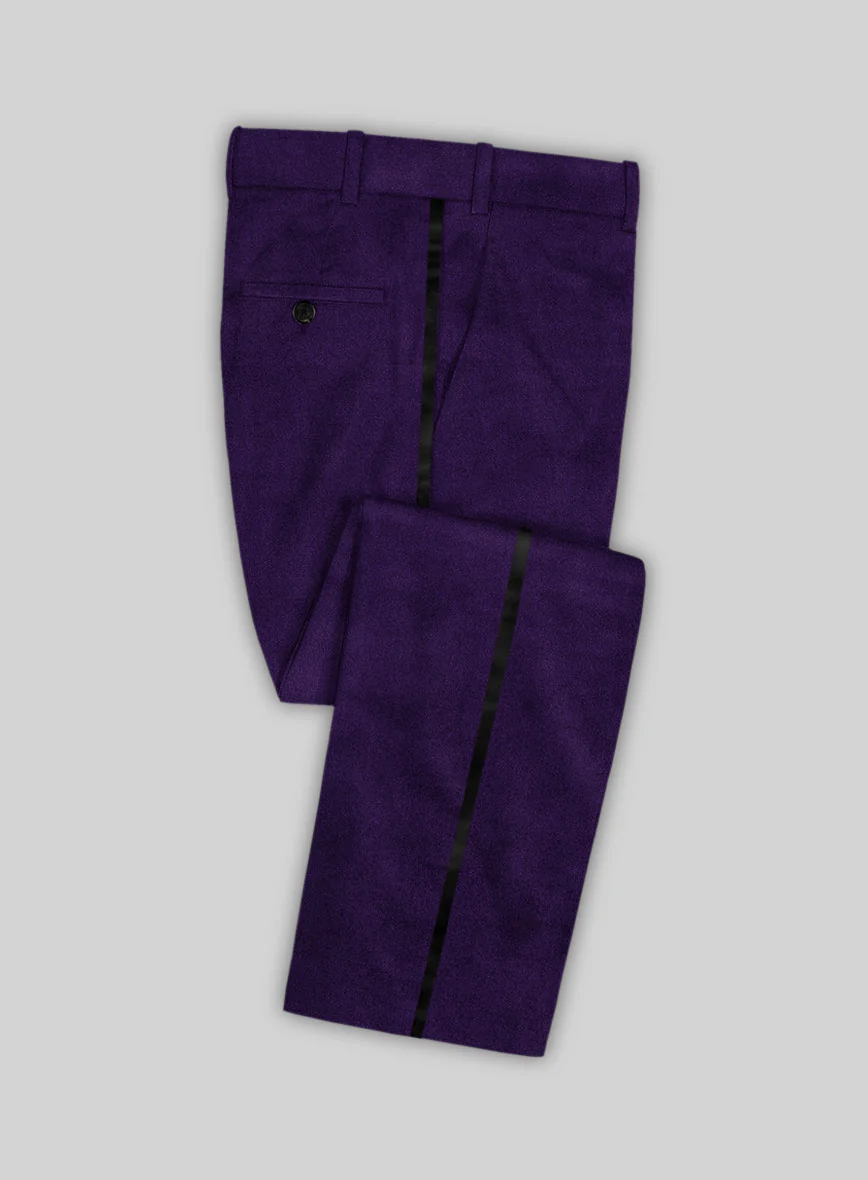 Purple Velvet Double Breasted Tuxedo Suit - Image 5