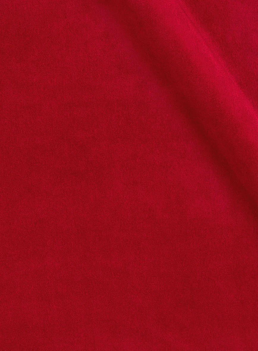 Red Velvet Double Breasted Tuxedo Suit - Image 8
