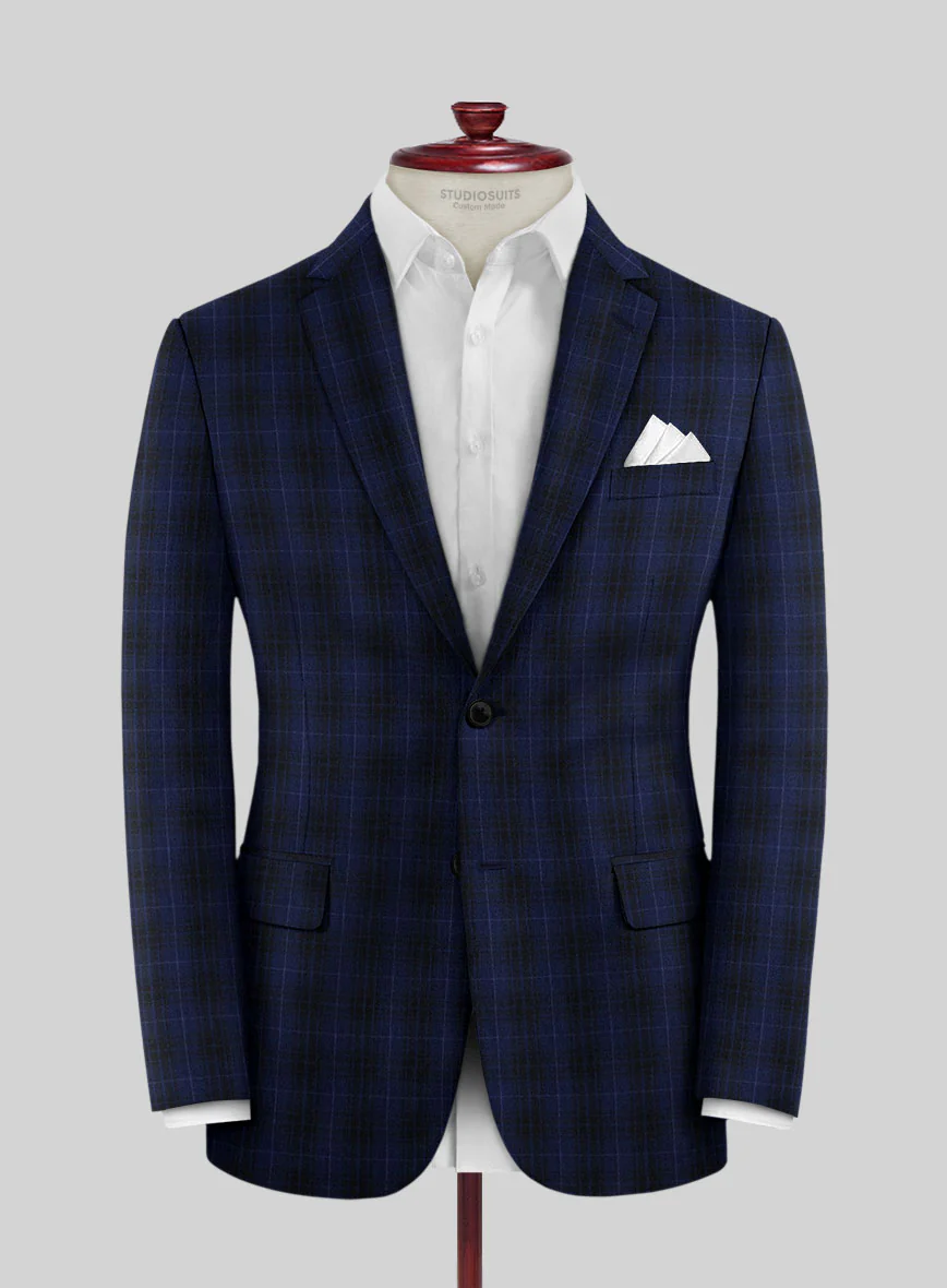 Reda Ballio Blue Checks Wool Suit - Image 3
