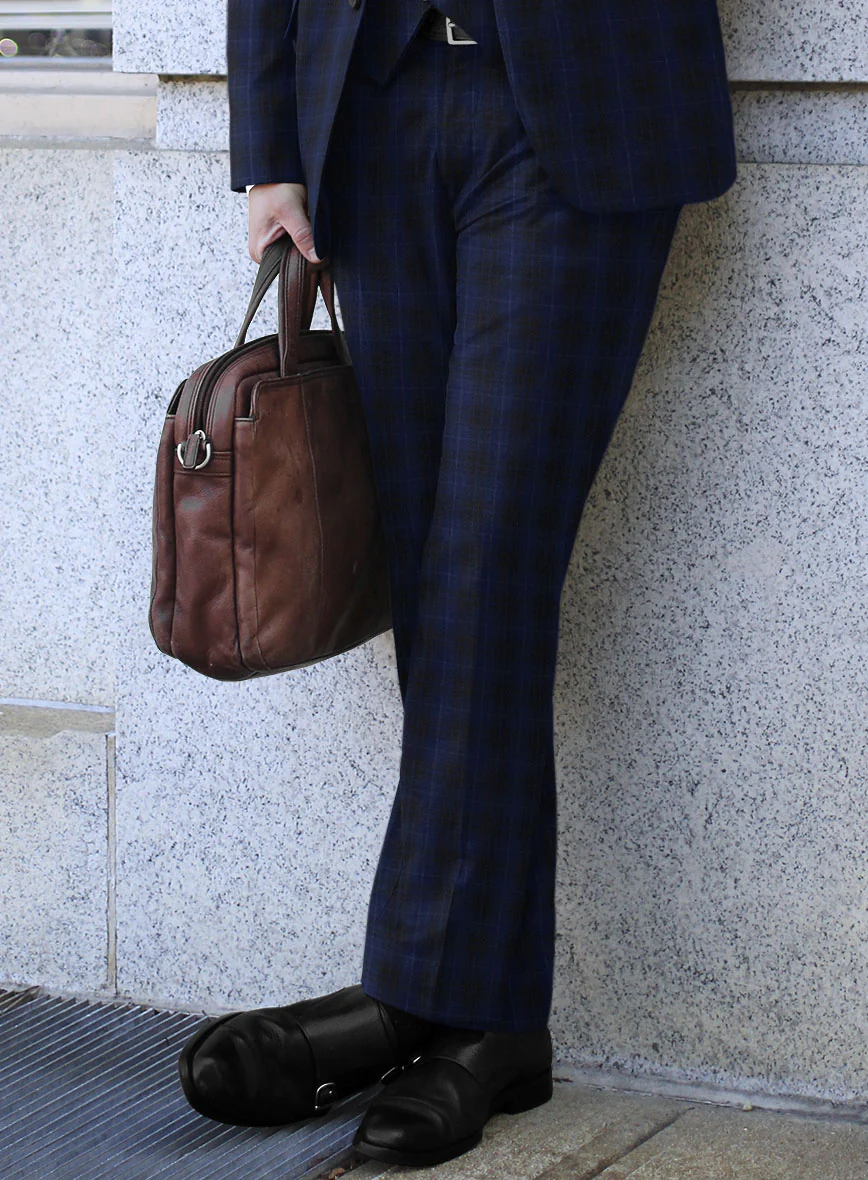 Reda Ballio Blue Checks Wool Suit - Image 4