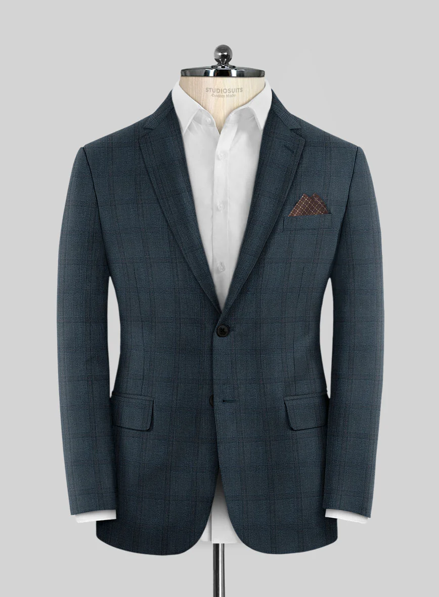 Reda Baltie Blue Checks Wool Suit - Image 3