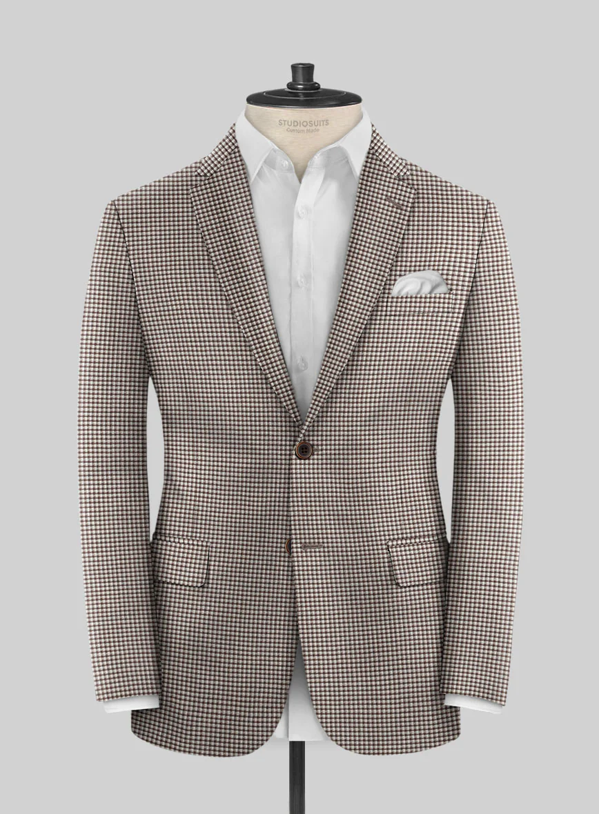 Reda Beltra Brown Checks Wool Jacket