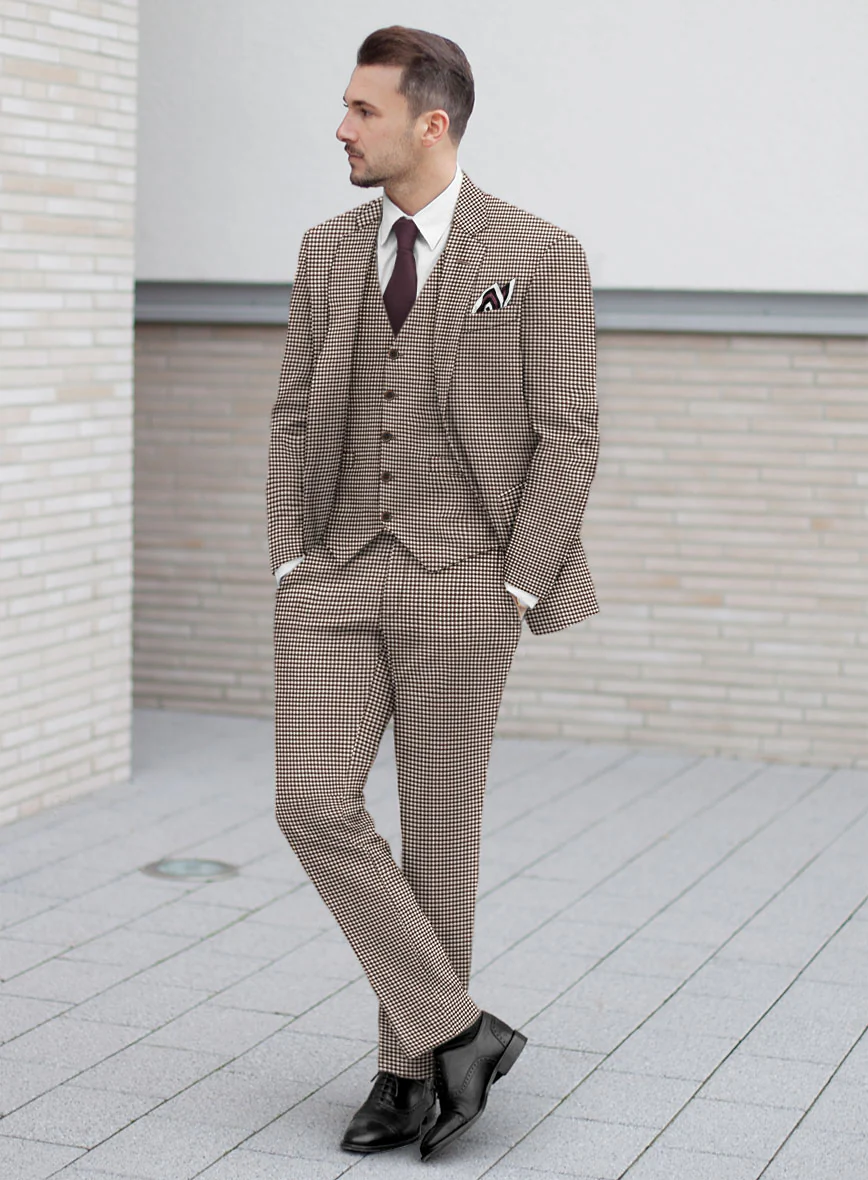 Reda Beltra Brown Checks Wool Suit - Image 2