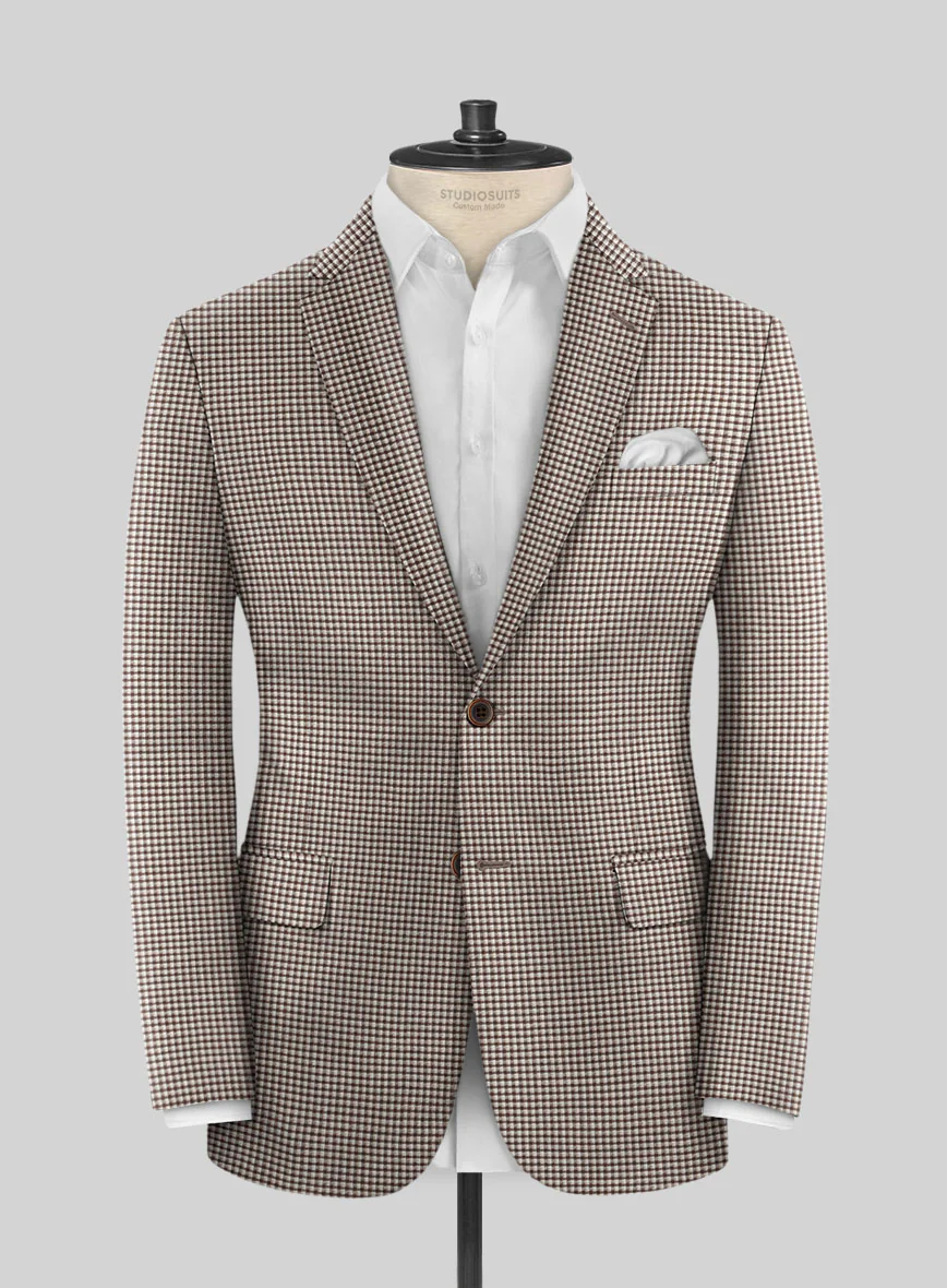 Reda Beltra Brown Checks Wool Suit - Image 3