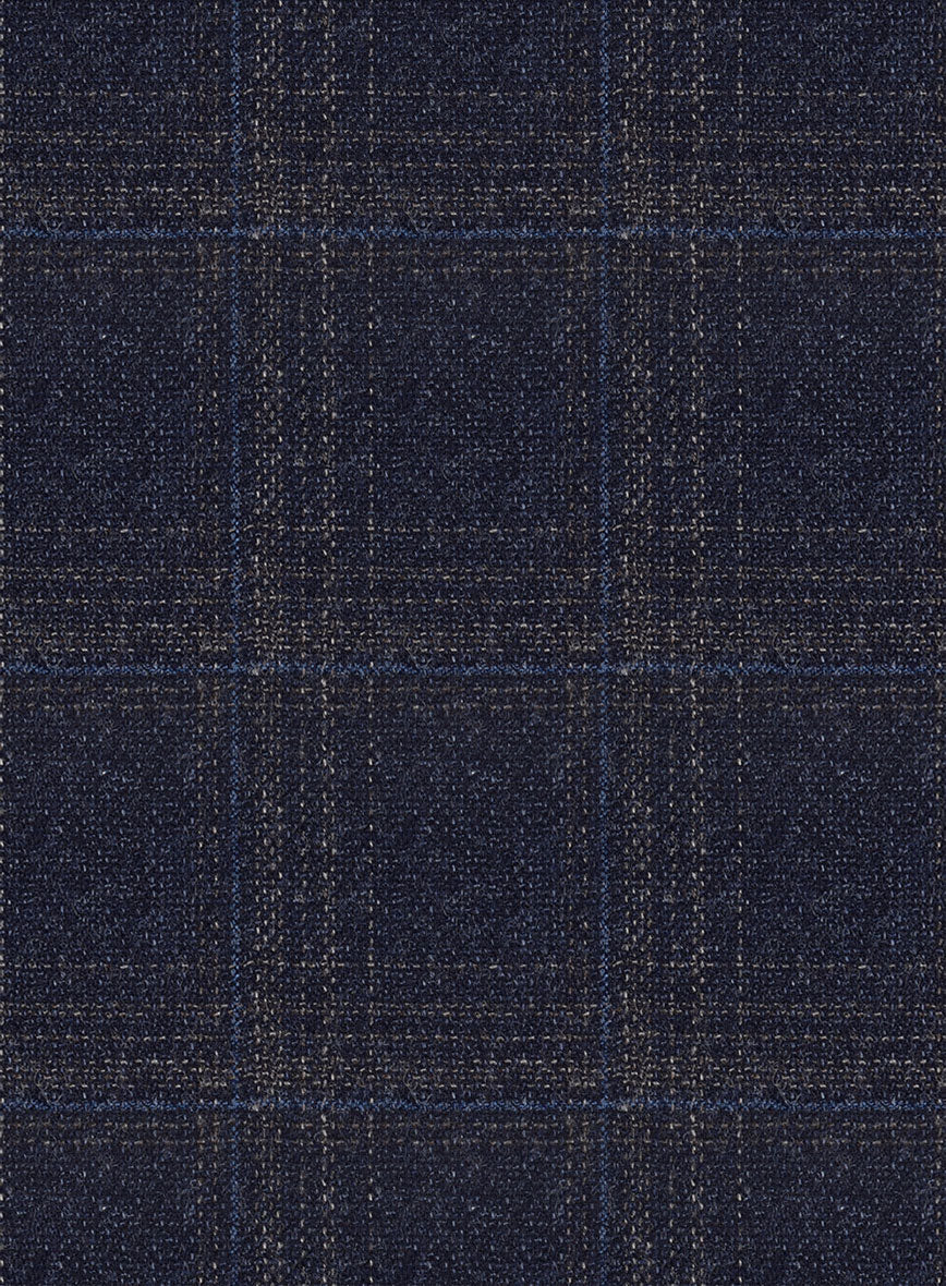Reda Berato Navy Blue Checks Wool Suit - Image 6