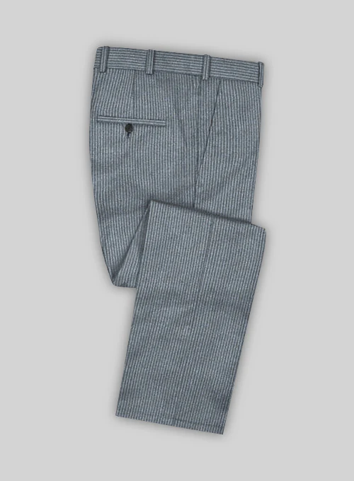 Reda Bond Blue Stripe Wool Pants