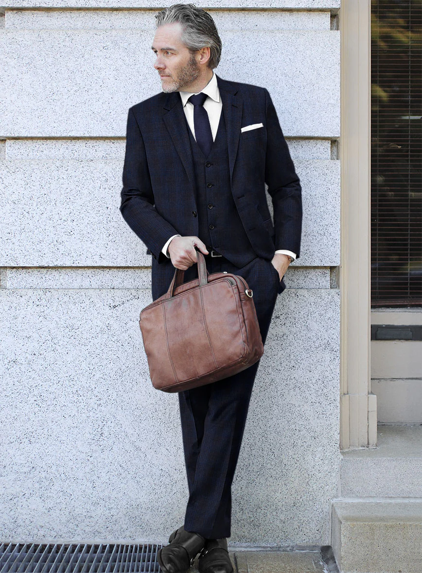 Reda Carli Blue Checks Wool Suit - Image 2