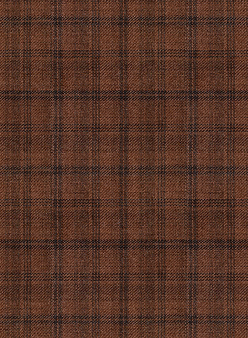 Reda Carrot Brown Checks Wool Suit - Image 5