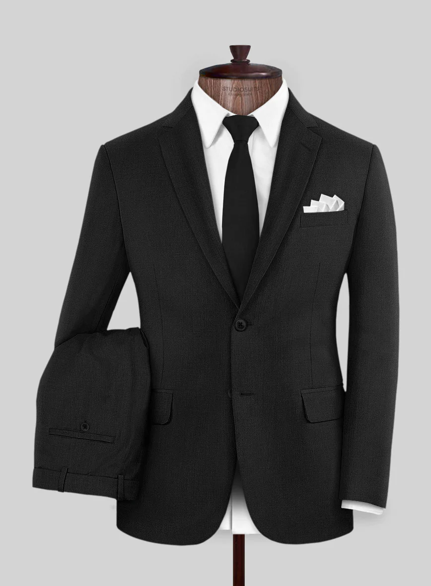 Reda Cashmere Black Wool Suit