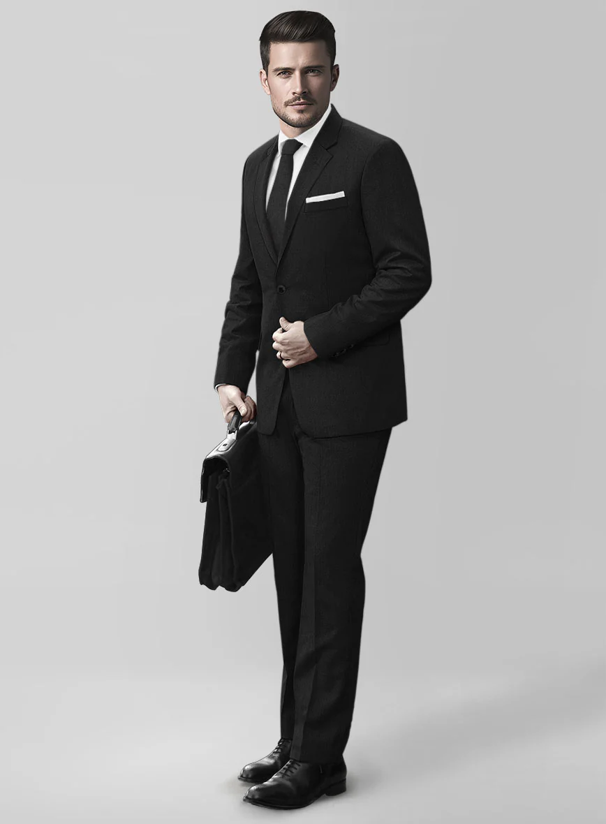 Reda Cashmere Black Wool Suit - Image 2