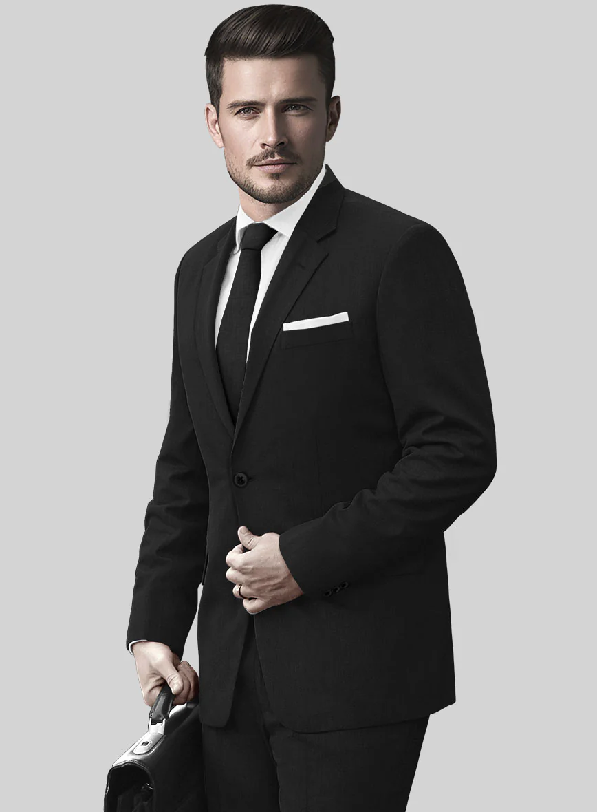 Reda Cashmere Black Wool Suit - Image 4
