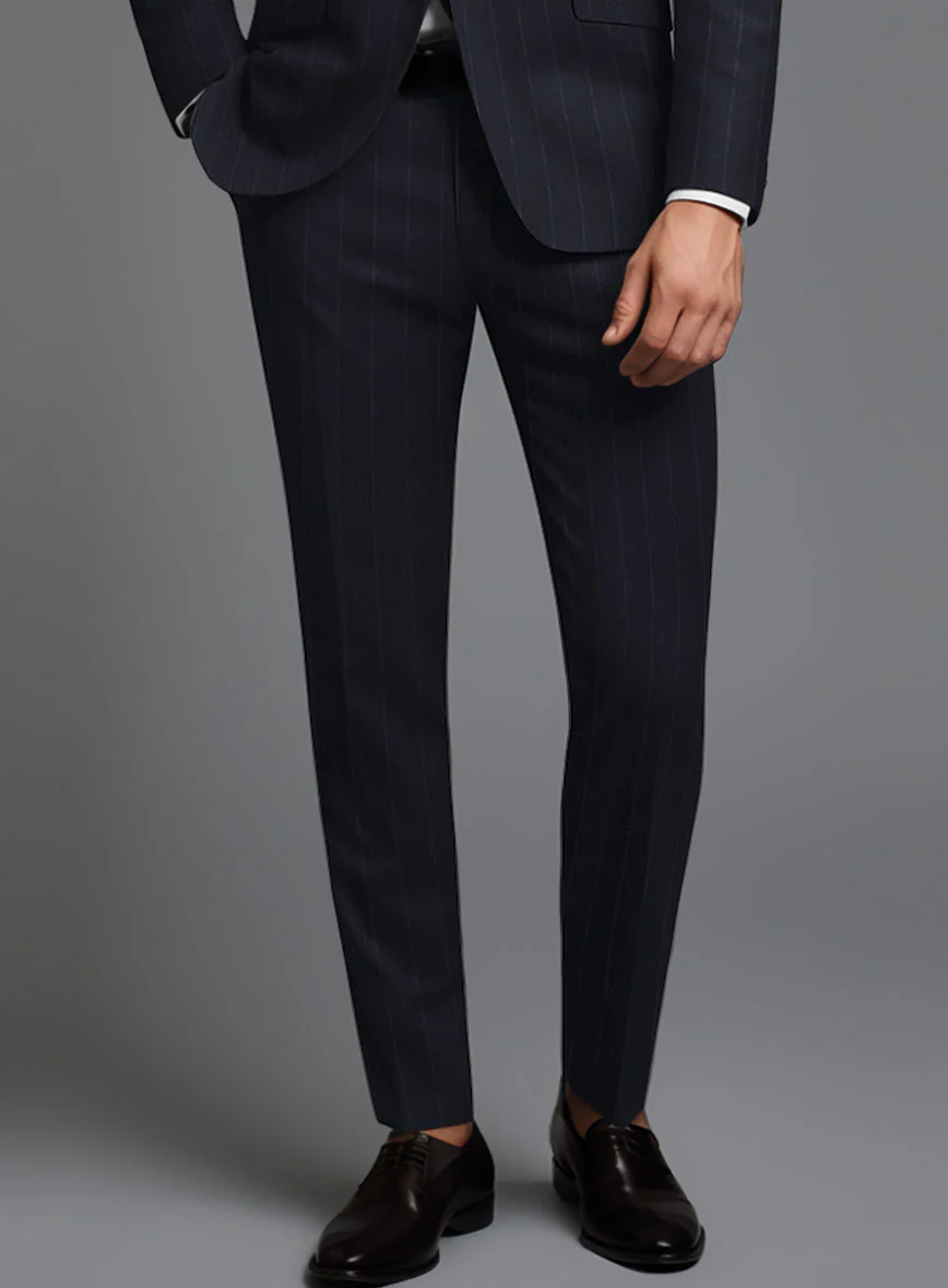 Reda Cashmere Blue Chalkstripe Wool Suit - Image 4