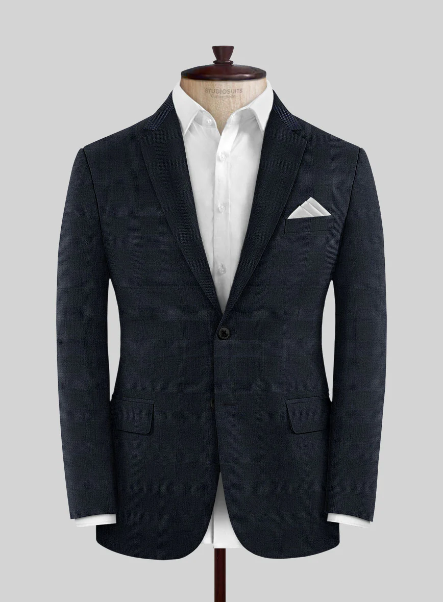 Reda Cashmere Blue Prince Of Wales Wool Jacket