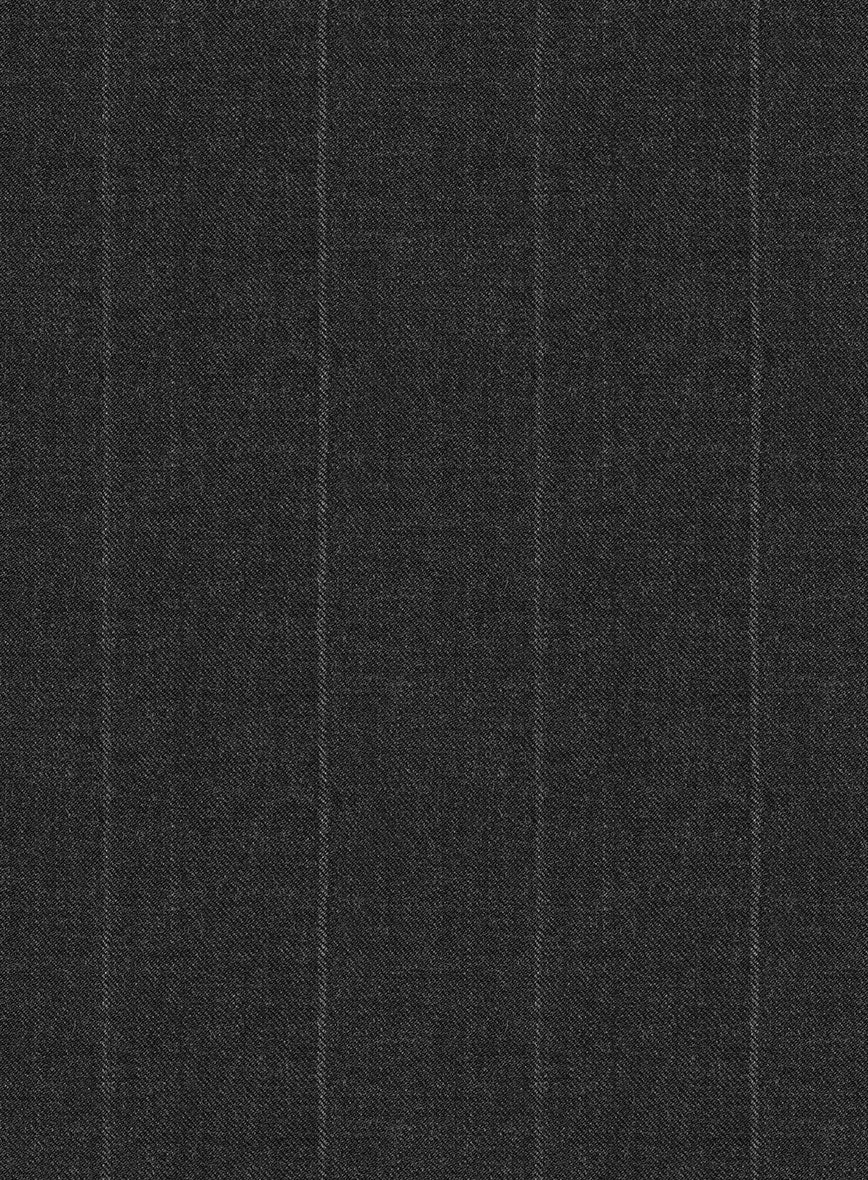Reda Cashmere Dark Gray Chalkstripe Wool Jacket - Image 3
