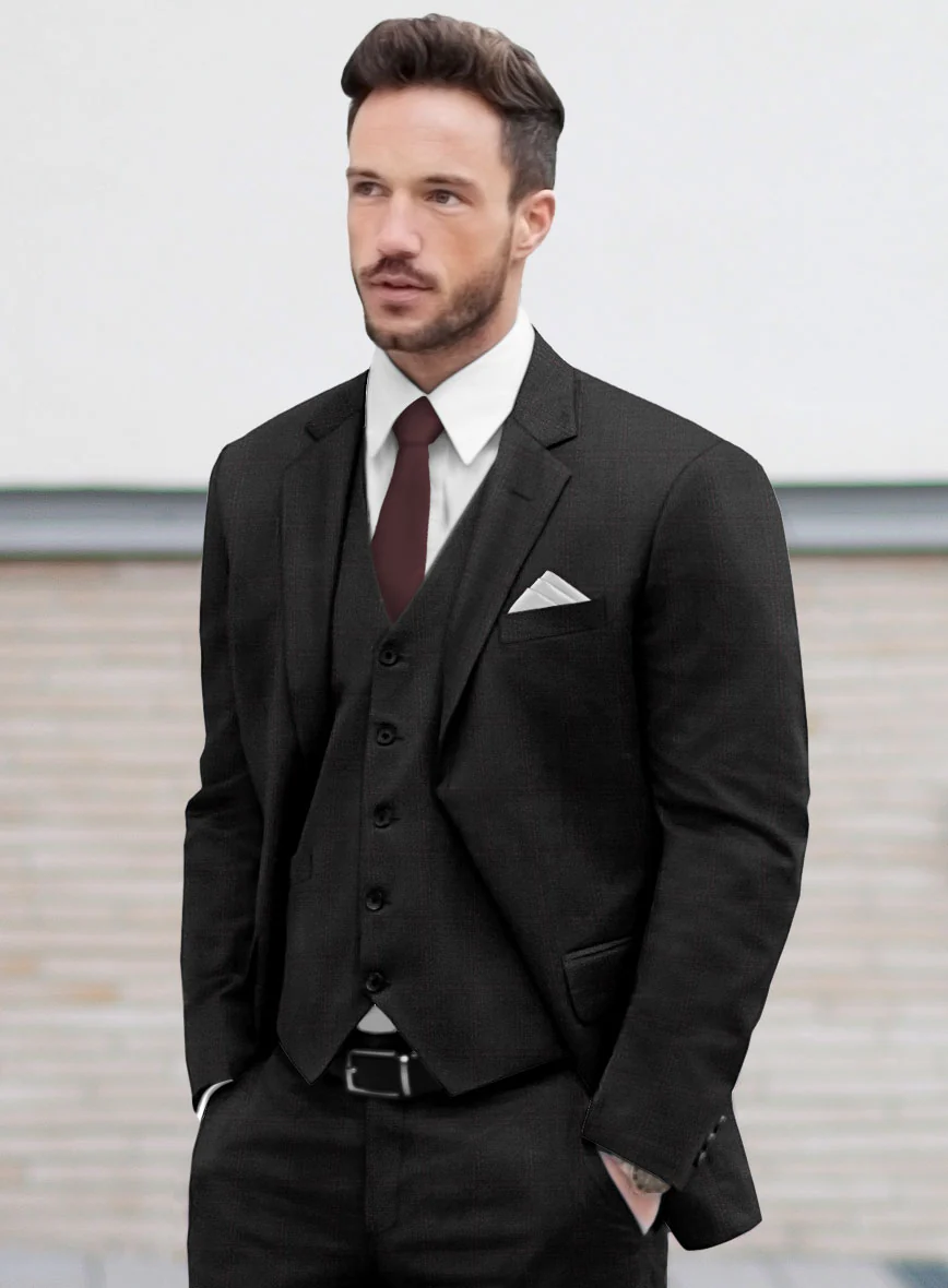 Reda Cashmere Dark Gray Windowpane Wool Suit - Image 3