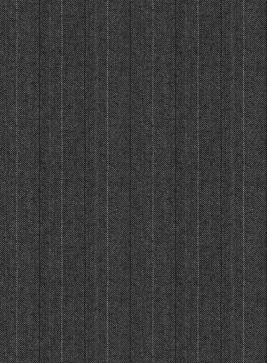 Reda Cashmere Gray Stripe Wool Jacket - Image 3