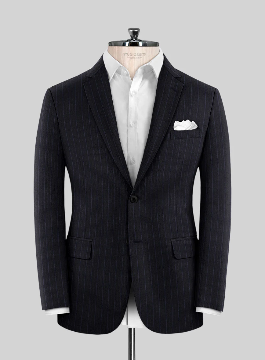 Reda Cashmere Navy Blue Stripe Wool Suit - Image 3