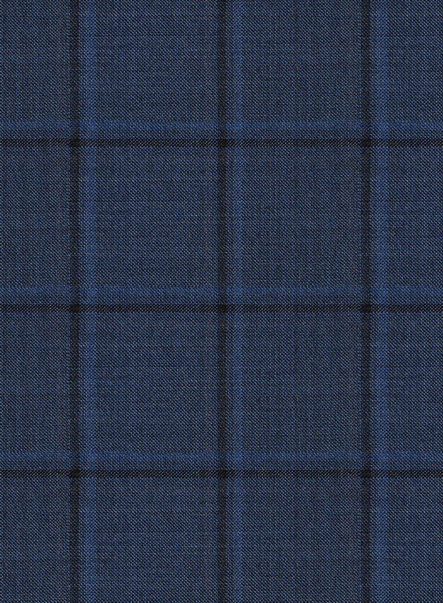 Reda Casi Blue Checks Wool Pants - Image 2