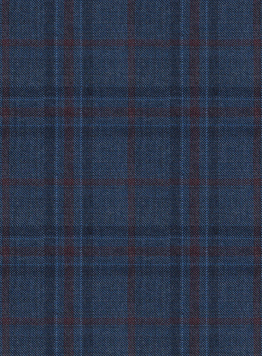 Reda Chambray Blue Checks Wool Jacket - Image 2